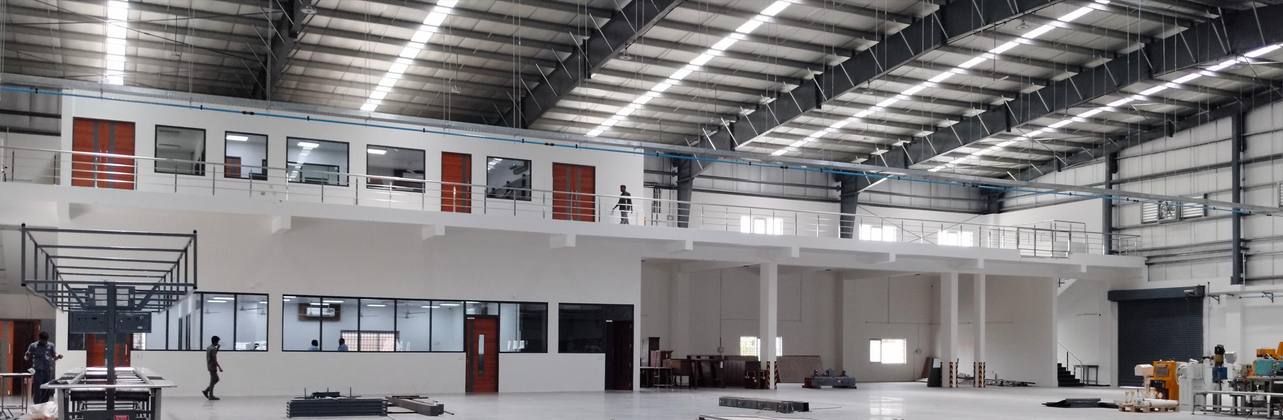 Finished production hall interior, K2 Footprints
