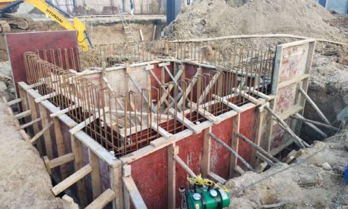Shot blasting pit formwork