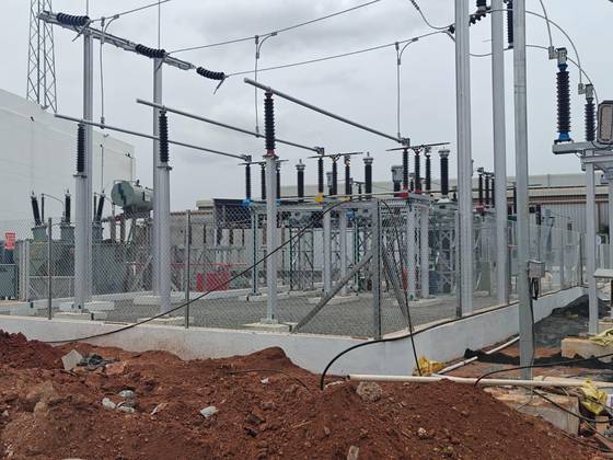 Substation gantry and transformer bay, Arasur