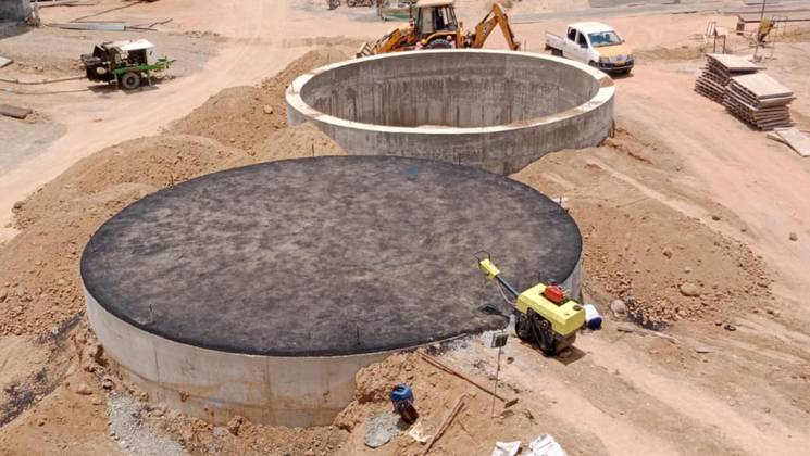 Circular storage tank foundations, Calcimag